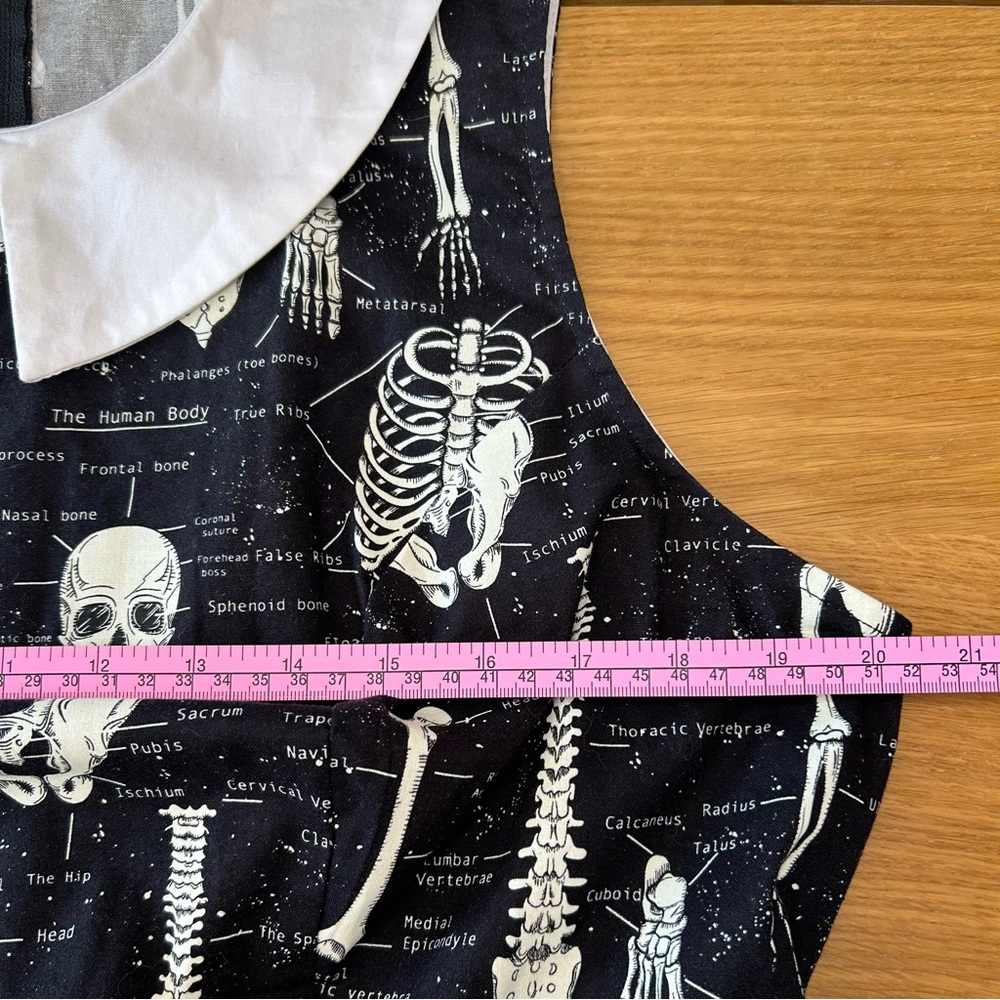 Modcloth/Folter Women’s 1X Skeleton Print Dress RARE Halloween Glow-in-the-Dark - Picture 8 of 12